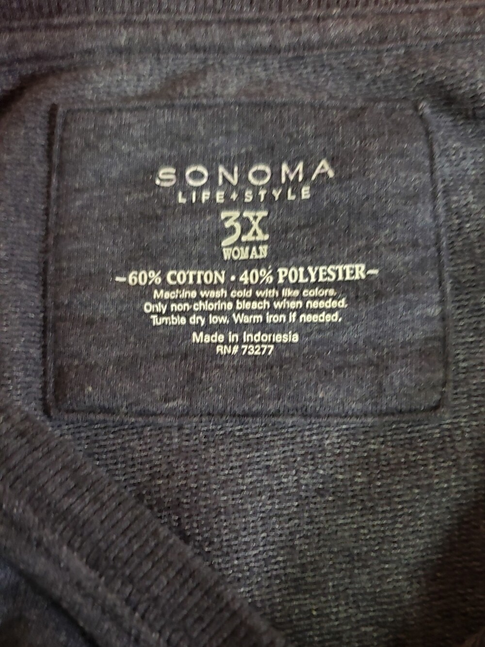 Womens Sonoma Good For Life Heathered Gray Top 3X - Picture 5 of 7